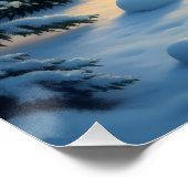 German Shepherd Snowy Forest Cabin Christmas Paint Perfect Poster (Hoek)