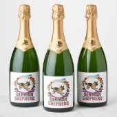 German Shepherd Sparkling Wijnetiket (Flessen)