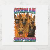 German Shepherd  Sparkling Wijnetiket (Enkel label)