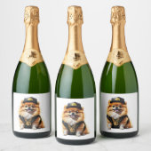 German Shepherd Sparkling Wijnetiket (Flessen)