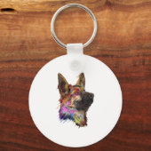 German Shepherd Splash Art Sleutelhanger (Voorkant)