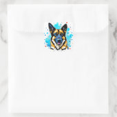 German Shepherd Splash Vierkante Sticker (Tas)