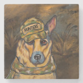 German Shepherd Stenen Onderzetter (Voorkant)