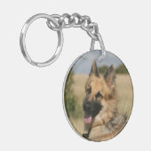 German Shepherd Sticking Tongue Sleutelhanger (Voorkant Links)