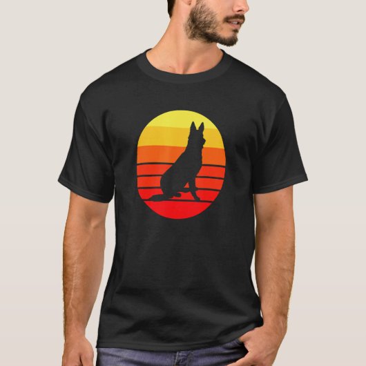 German Shepherd Sunset T-shirt (Voorkant)