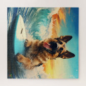 German Shepherd Surfing Legpuzzel (Horizontaal)