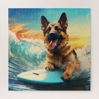 German Shepherd Surfing Legpuzzel