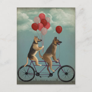 German Shepherd Tandem Briefkaart