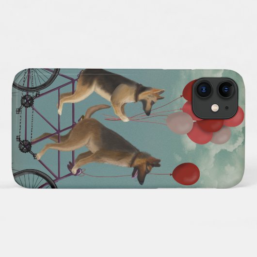 German Shepherd Tandem Case-Mate iPhone Case (Achterkant (horizontaal))