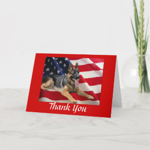 German Shepherd Thank You Card All American Bedankkaart
