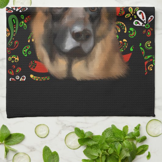 GERMAN SHEPHERD THEEDOEK (Gevouwen)