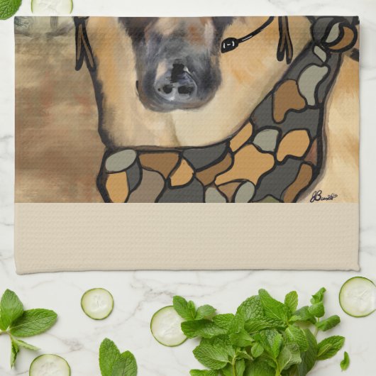 GERMAN SHEPHERD THEEDOEK (Gevouwen)