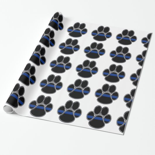 German Shepherd Thin Blue Line Cadeaupapier (Uitgerold)