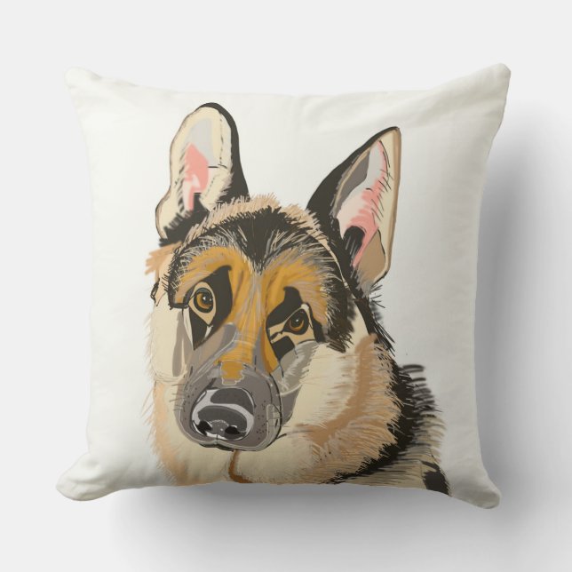 German Shepherd Throw Pilllow Kussen (Voorkant)
