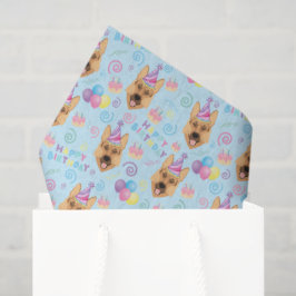 German Shepherd Tissue Paper in Blue Tissuepapier