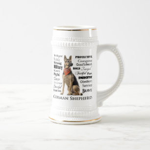 German Shepherd Traits Stein Bierpul