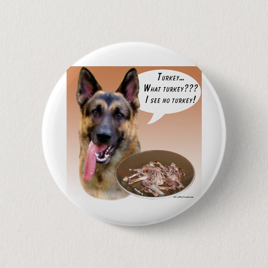German Shepherd Turkey Ronde Button 5,7 Cm (Voorkant)