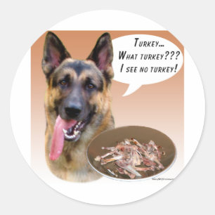 German Shepherd Turkey Ronde Sticker