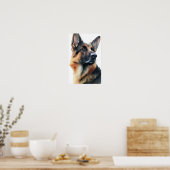 German shepherd turns his head watercolor poster (Keuken)