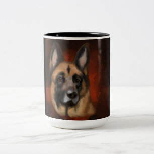GERMAN SHEPHERD TWEEKLEURIGE KOFFIEMOK