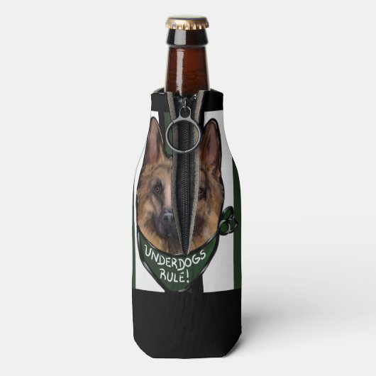 German Shepherd Underdog Flesjeskoeler (Fles Achterkant)