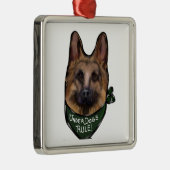 German Shepherd Underdog Metalen Ornament (Rechts)