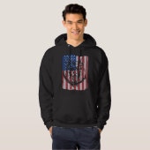 German Shepherd USA Merica Flag Retro Hoodie (Voorkant volledig)