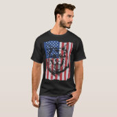 German Shepherd USA Merica Flag Retro T-shirt (Voorkant volledig)