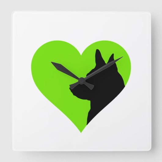 German Shepherd Vierkante Klok (Voorkant)