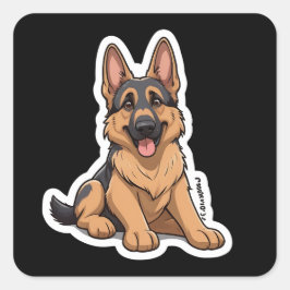 German Shepherd Vierkante Sticker
