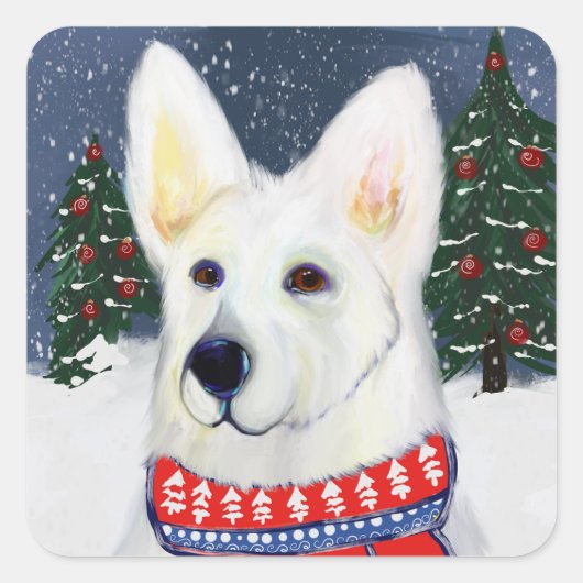 German Shepherd Vierkante Sticker (Voorkant)