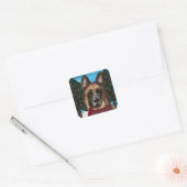 German Shepherd Vierkante Sticker (Envelop)