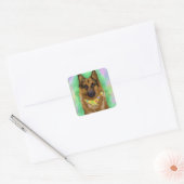 GERMAN SHEPHERD VIERKANTE STICKER (Envelop)