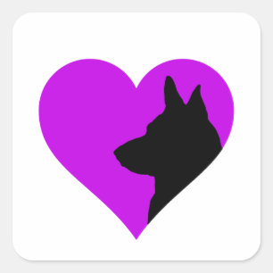 German Shepherd Vierkante Sticker