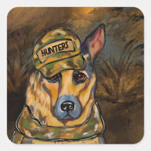 German Shepherd Vierkante Sticker