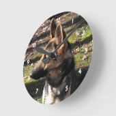 German Shepherd: Wall Clock Ronde Klok (Hoek)
