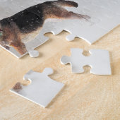 German Shepherd Watercolor Happy Holiday Scene Legpuzzel (Zijkant)