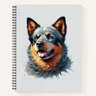 German Shepherd Watercolor Portrait Notitieboek