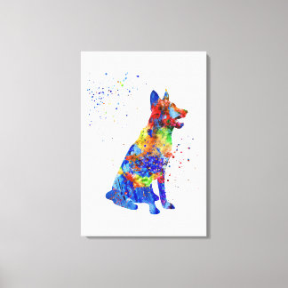 German Shepherd, waterverf German Shepherd Canvas Afdruk
