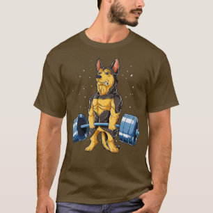 German Shepherd Weightlift Funny Deadlift Mannen T-shirt