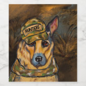 German Shepherd Wijn Etiket (Enkel label)