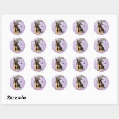 German Shepherd Witch Ronde Sticker (Vel)