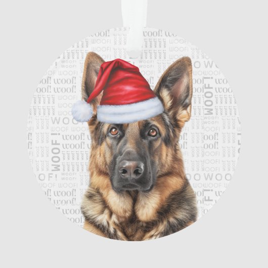 German Shepherd with Dog's Name Photo Christmas (dos)