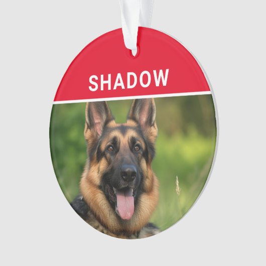 German Shepherd with Dog's Name Photo Christmas (devant)