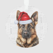 German Shepherd with Dog's Name Photo Christmas Ornament (achterkant)