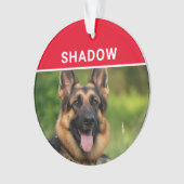 German Shepherd with Dog's Name Photo Christmas Ornament (voorkant)