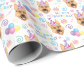 German Shepherd Wrapping Paper in White Cadeaupapier (Rol Hoek)