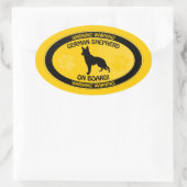 German Shepherd Xing Ovale Sticker (Tas)