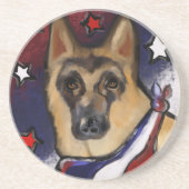 GERMAN SHEPHERD ZANDSTEEN ONDERZETTER (Voorkant)