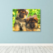German Shepherds Canvas Afdruk (Insitu (Houten vloer))